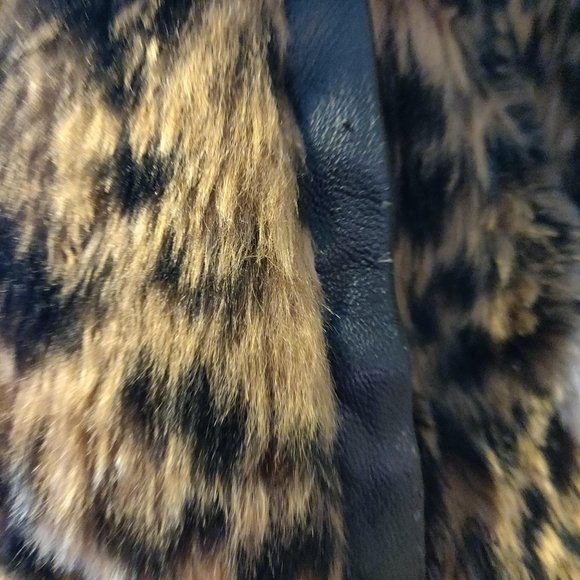 Mother Womens Faux Leopard Spot Me Fur The Snap Baseball Lined Jacket Size Small - Picture 8 of 11